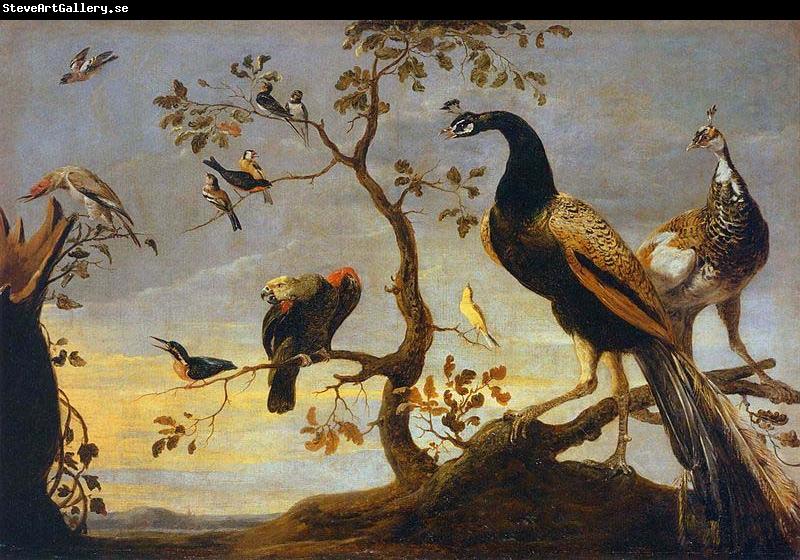 Frans Snyders Group of Birds Perched on Branches